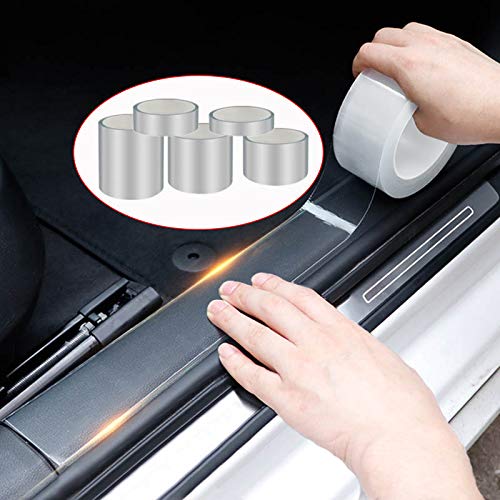 Autofolie 5D Carbon Fiber Nano Kleber Auto Aufkleber Schutzfolie Türkantenschutz Auto Kofferraum Türschwelle Ganzkörperaufkleber Vinyl Zubehör Auto Folie(Carbon Black,7CM_5METERS)