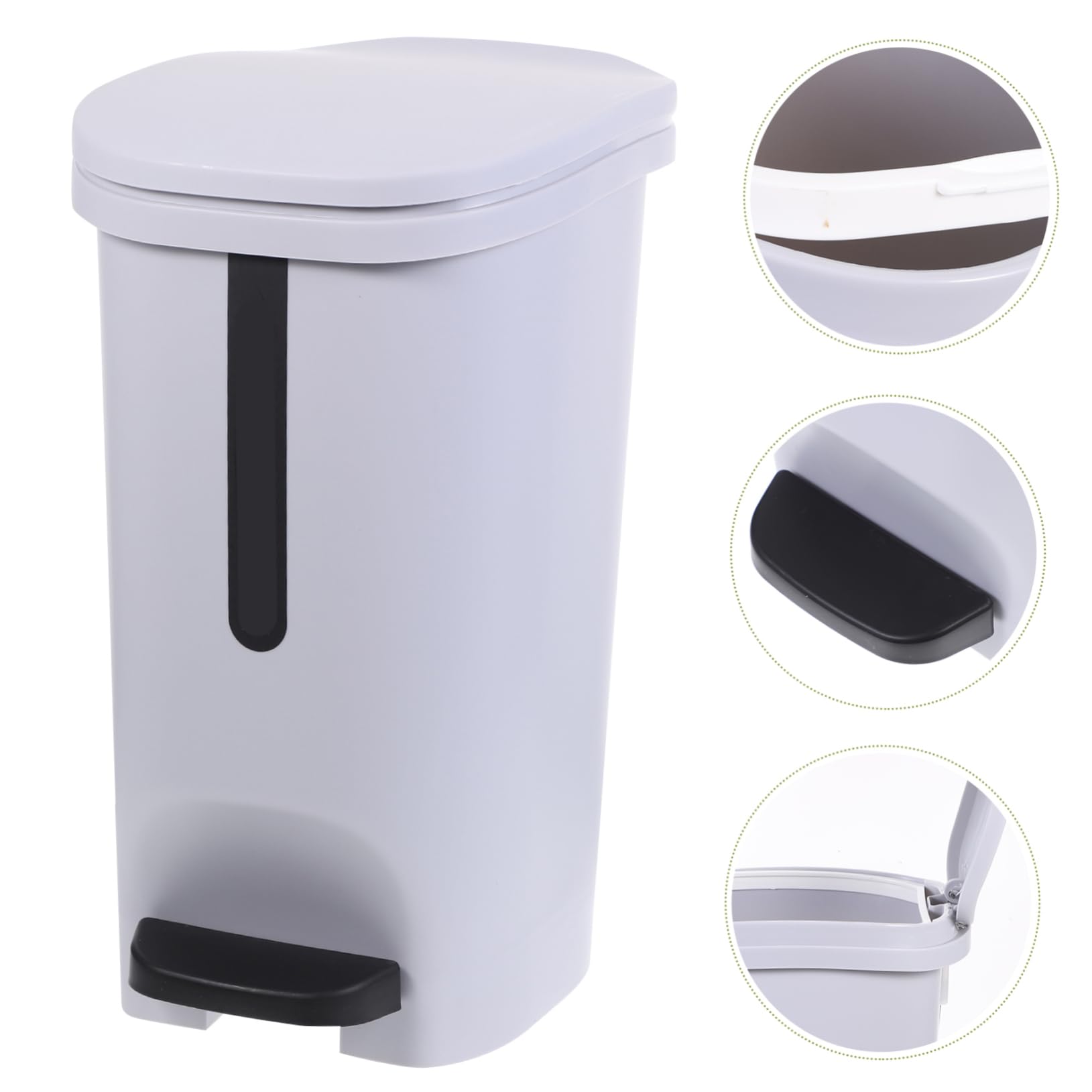 Alipis Cubo De Basura De Plástico Para Cocina Cubo De Basura Para Baño Con Pedal De Paso Para Oficina Dormitorio Hogar Hotel 10L