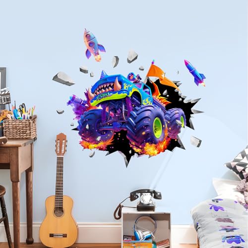 Vinilo decorativo Supzone Monster Truck 3D para niños miniatura 4