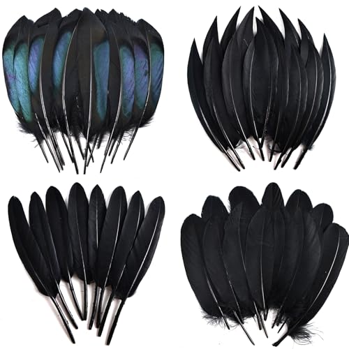 THARAHT 120pcs Natural Feathers Small 4 Styles Bulk for DIY Crafts Hat Wedding Home Party Decoration Feathers