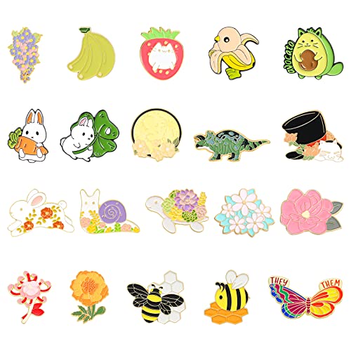 Enamel Pins For Backpacks, Cute Enamel Pins Backs Aesthetic Bulk Set Random Anime Lapel Badges Brooches Funny Pins For Women, Bag,Clothes,Jackets, Hats, Kids, Girls, Gifts (20Pc) #TOP3