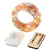FoYoung LED String Lights 33ft Fairy Lights Battery Operated Waterproof 8 Modes LED Twinkle Lights with Remote Timer for Indoor Outdoor Multicolored