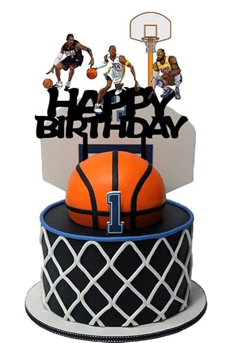 Basketball Happy Birthday Cake Topper For Basketball/Sport Themed Birthday Party Cake Decoration, Basketball Star Cake Decoration For Basketball Lover‘s Birthday Party #TOP2
