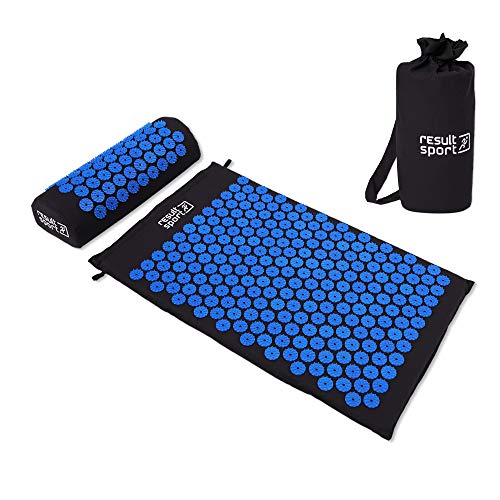 ResultSport Ensemble de tapis d'acupression et oreiller avec sac de rangement Cover