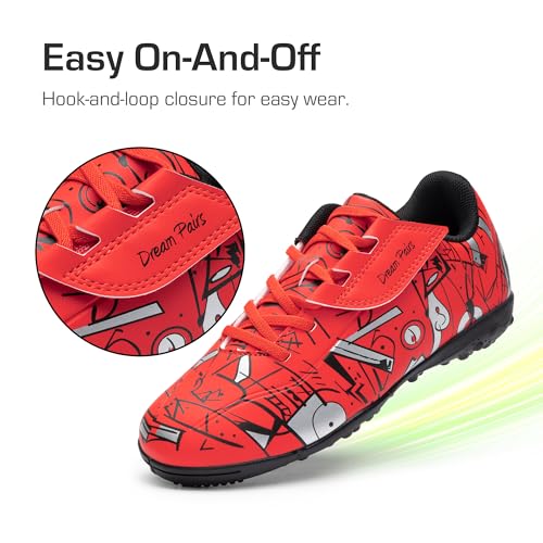 DREAM PAIRS Boys Girls Indoor Turf Soccer Cleats Lace Up Athletic Youth Futsal Football Casual Shoes for Little/Big Kid4