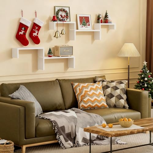 Set of 5 Wooden Floating Wall Shelves for Home Decor - Image 3