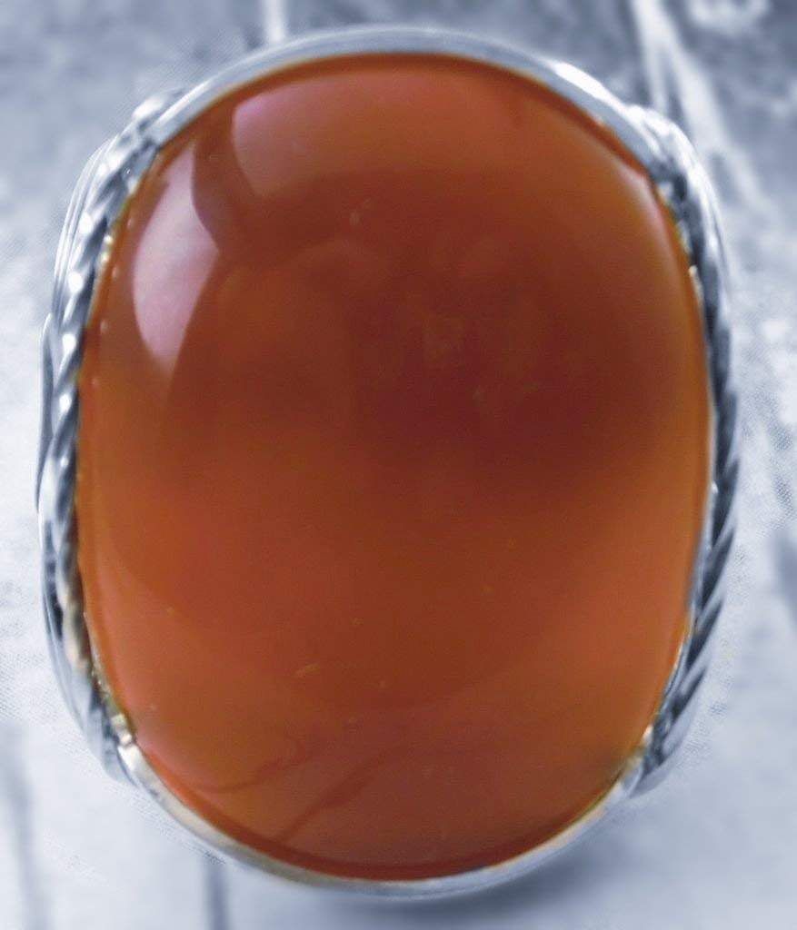 Bold Carnelian Artisan Ring Sterling Silver US Size 9-14 Art Jewelry HGJ