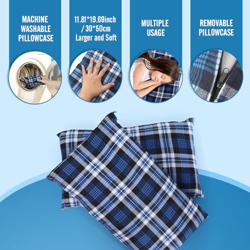 Image of Double Sleeping Bag Flannel for Adults with 2 Pillows 2 Person Sleeping Bags Camping XXL Queen Size Two Person Sleeping Bag for Cold Weather