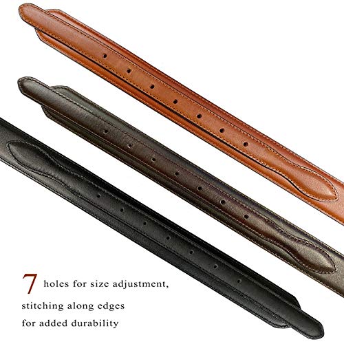 Men's Belt Oil-Tanned Genuine Leather Ranger Belt 1-3/8" Wide (Brown, 36) #TOP4