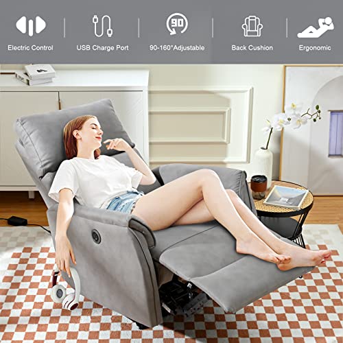 Electric Recliner Chairs, Small Power Recliner Chair On Clearance, Living Room Single Sofa Seat Chair, Home Theater Seating With Usb Port, Thick Back Cushion, Ergonomic Lounge Chair For Small Spaces #TOP3
