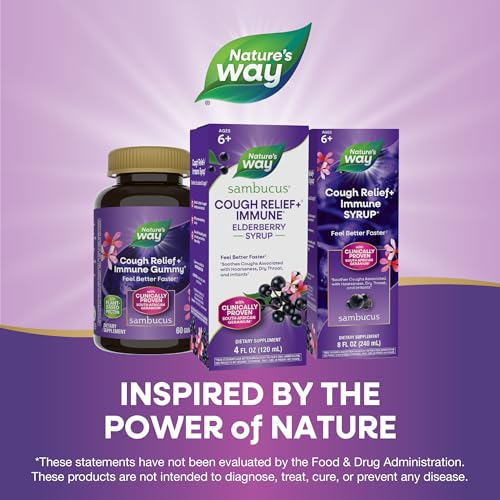 Nature's Way Sambucus Cough Relief +(1) Immune* Syrup, Vegan, 4 fl oz - image 7
