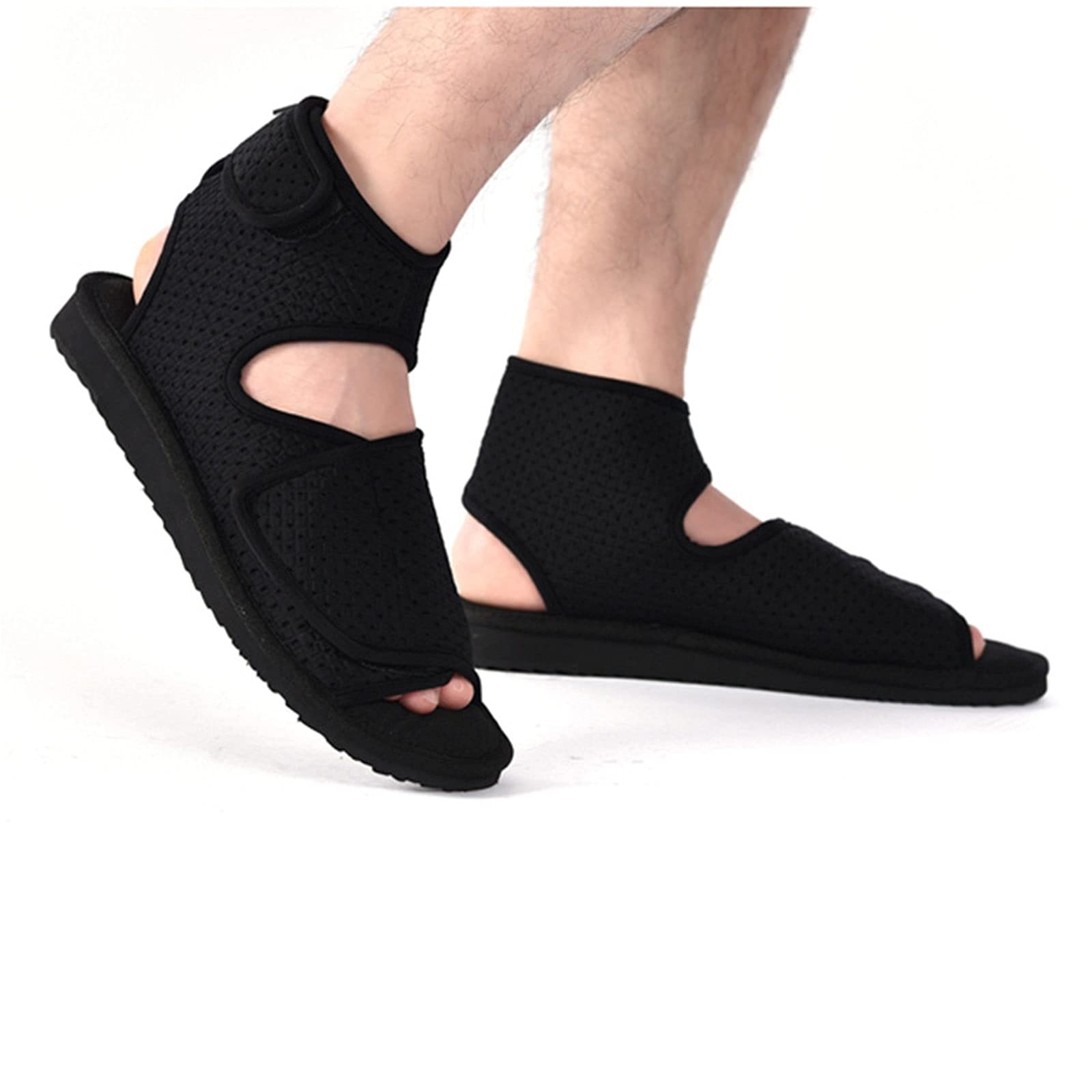 Wygwlg Zapatos para diabéticos ajustables y cómodos de verano, sandalias para ancianos de mediana edad, zapatillas para diabéticos, con velcro