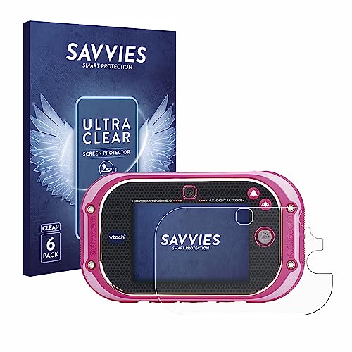 Savvies 6 Stück Schutzfolie für Vtech Kidizoom Touch 5.0 2018 Displayschutz-Folie Ultra-Transparent