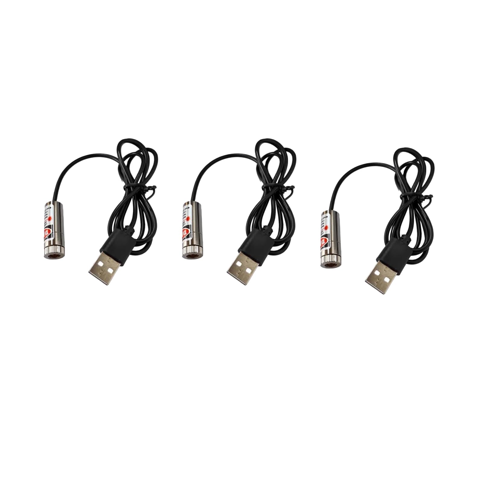 Red line Laser Module, Industrial Laser Module, Adjustable Focus, line Length 39″USB Connector Diameter 12mm(line-3pack)