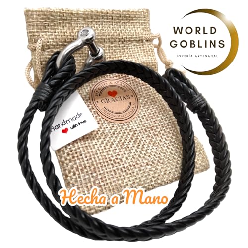 Pulsera de Cuero Hecha a Mano con Cierre 51zEopyRJ0L. SL1000