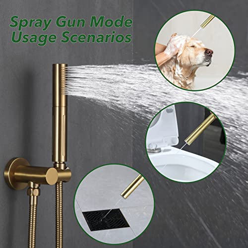 VANFOXLE-Shower-Faucets-Sets-Complete-Brushed-Gold-Shower-System-Push-Button-Diverter-Ceiling-Mounted-Shower-Fixtures-with-2-in-1-Handheld10-inches-Shower-HeadRough-in-Valve-Body-and-Trim-Included VANFOXLE Shower Faucets Sets Complete Brushed Gold Shower System Push Button Diverter Ceiling Mounted Shower Fixtures with 2 in 1 Handheld10 inches Shower HeadRough in Valve Body and Trim Included