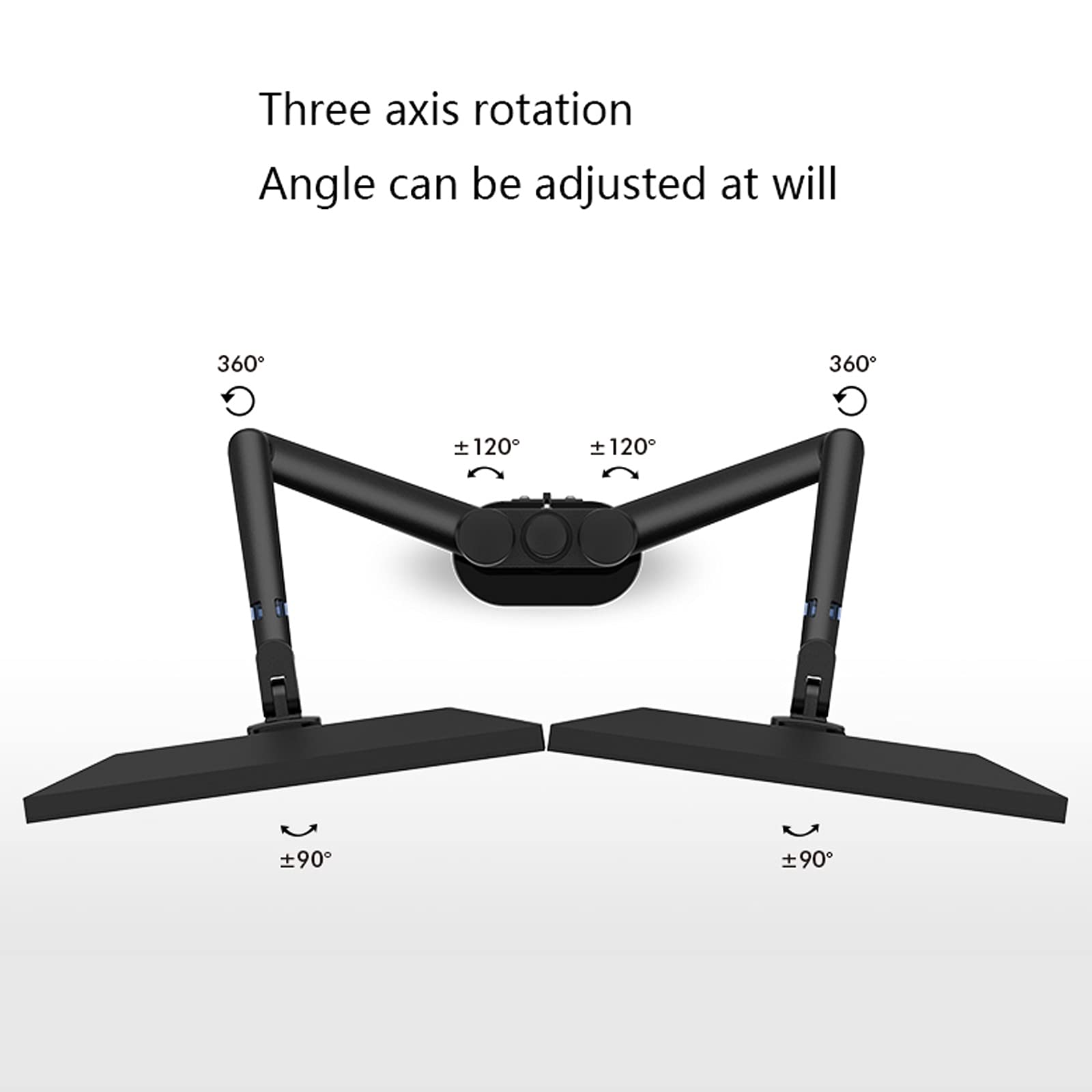 Monitor-Arm Supporto da scrivania a Doppio Braccio Regolabile per Monitor LCD e Supporto per Laptop Supporto per Braccio Singolo da scrivania per schermi da 17"-32", Vassoio extr,Silver