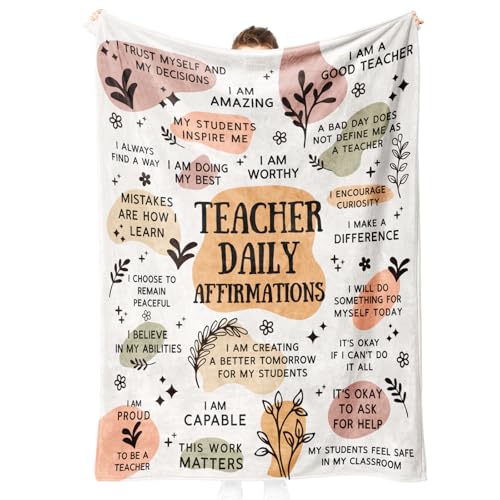 Encoink Teacher Gifts For Women - Soft Blanket With Daily Affirmations Messages, Teacher Appreciation Gifts(50&Quot;X60&Quot;)