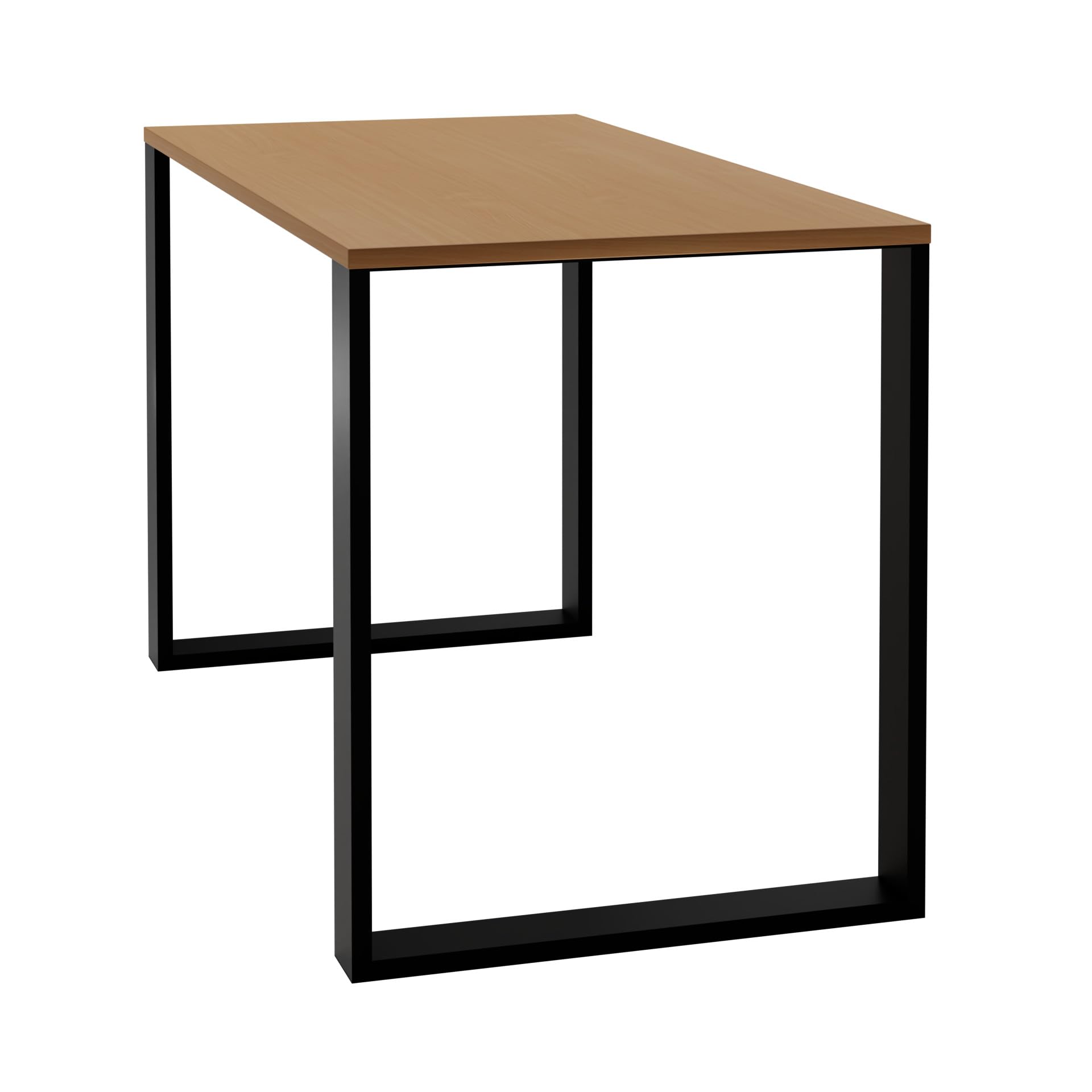 AKKE Stół do Jadalni Prostokątny w Stylu Loftowym z Metalowymi Nóżkami, Blat 18 mm – Do Kuchni, Salonu i Jadalni 120x60cm Buk Bavaria