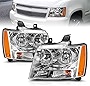 AmeriLite for Chevy 07-13 Tahoe/Suburban/Avalanche Factory Style Replacement Headlights Pair - Driver and Passenger Side