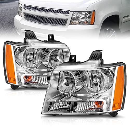 AmeriLite for Chevy 07-13 Tahoe/Suburban/Avalanche Factory Style Replacement Headlights Pair - Driver and Passenger Side
