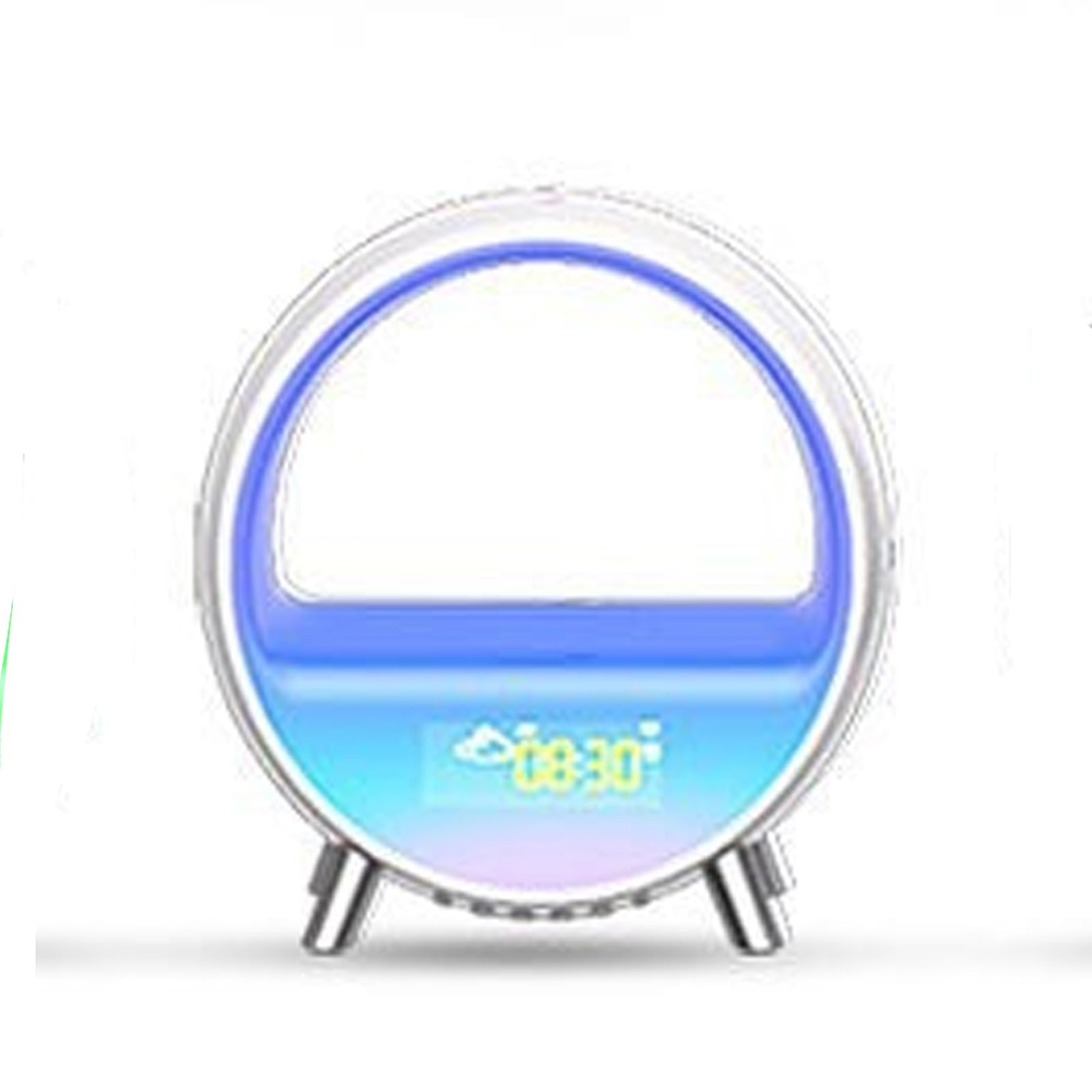 Altoparlante Bluetooth Intelligente Con Effetti Luminosi Colorati, Sveglia Intelligente, Display Meteo E Porta Di Ricarica Type-C - Pulsante, App E Controllo Vocale, Ideale per La Casa E L'ufficio