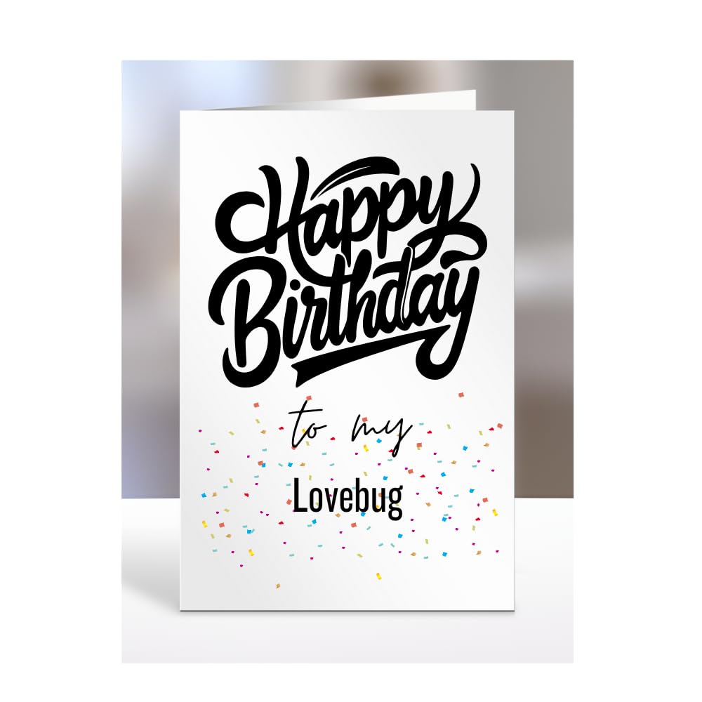 Happy Birthday to my Lovebug Card, Funny, Joke, Birthday Gifts for Him, Her, Presents for Men, Women, Husband, Wife, Boyfriend, Fiance, A5-182_96