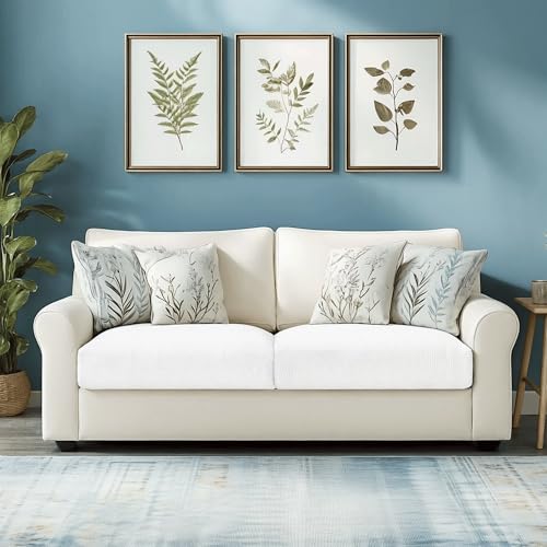Image of CHUN YI 2Piece Stretch Couch Cushion Covers, Sofa Seat Slipcovers for Pets, Suitable for Armchair Loveseat Sofa with Spandex Jacquard Washable Fabric (2Piece,White)