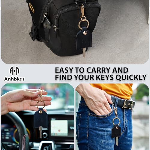 Image of Leather Keys Sleeve for Broken Car Key Loop Replacement, Keychain Cover Cute Protector and Holder for Men, Women