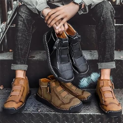 Matufit Shoes for Men, Men's Genuine Leather Waterproof Non-Slip Fashionable Orthopedic Shoes, Matufit Slip On Lightweight Loafers2