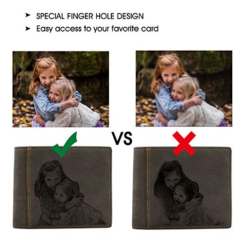 Personalised Photo Wallets for Men, Custom Trifold Engraved Men's Photo Wallets, Personalised Christmas Gifts for Him/Husband/Dad/Son2