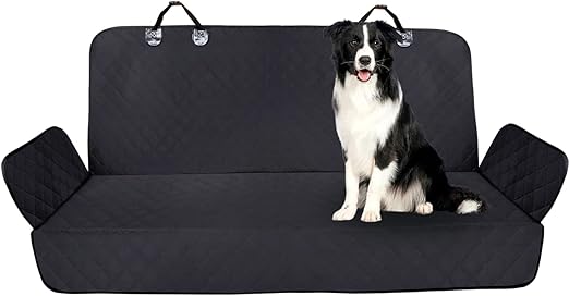 NESTROAD Bench Car Seat Cover for Dogs,Waterproof & Scratchproof Back Seat Covers for Pets,Heavy-Duty and Nonslip Backseat Cover for Cars,Trucks,SUVs-Black