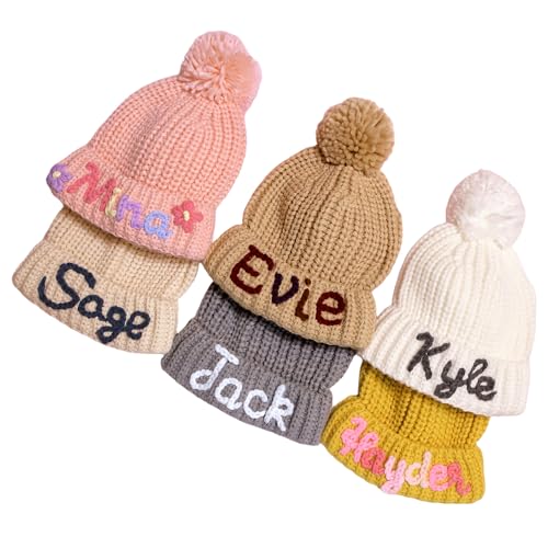 Personalized Kids Hat,Custom Name Baby Beanies,Knitted Infant Hats,Winter Beanies for Infant,Customized Newborn Gifts, for Babies