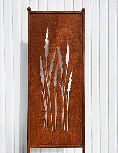 Edelrost Sichtschutz Gräser Motiv 162 cm x 53 cm Paravent zum Stecken...