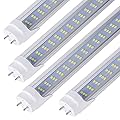 777 LED 4FT T8 T10 T12 Light Bulbs, 60W 6500LM, 6000K Cold White, Flat 3 Row 180 Degree, 4 Foot LED Fluorescent Tube Replacement, Super Bright, Dual Ended Power, 25pcs