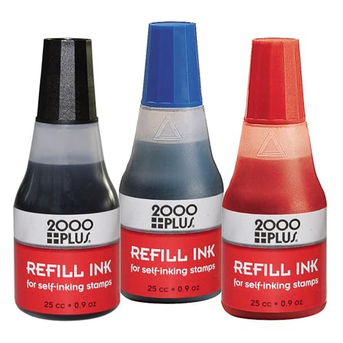 2000 Plus Ink Refill for Self-Inking Stamps and Stamp Pads, Red, 0.9oz...