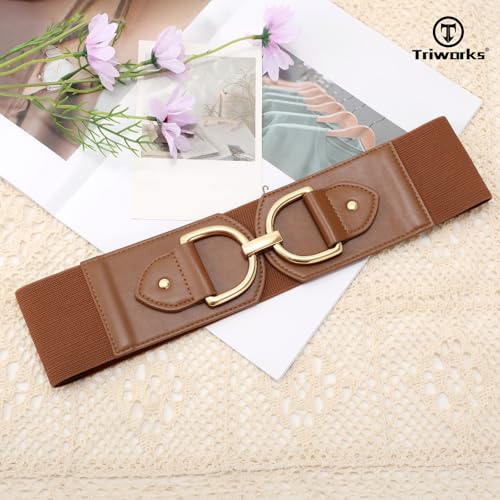 Women Wide Elastic Waist Belt Fashion Stretchy Belt for Dresses3