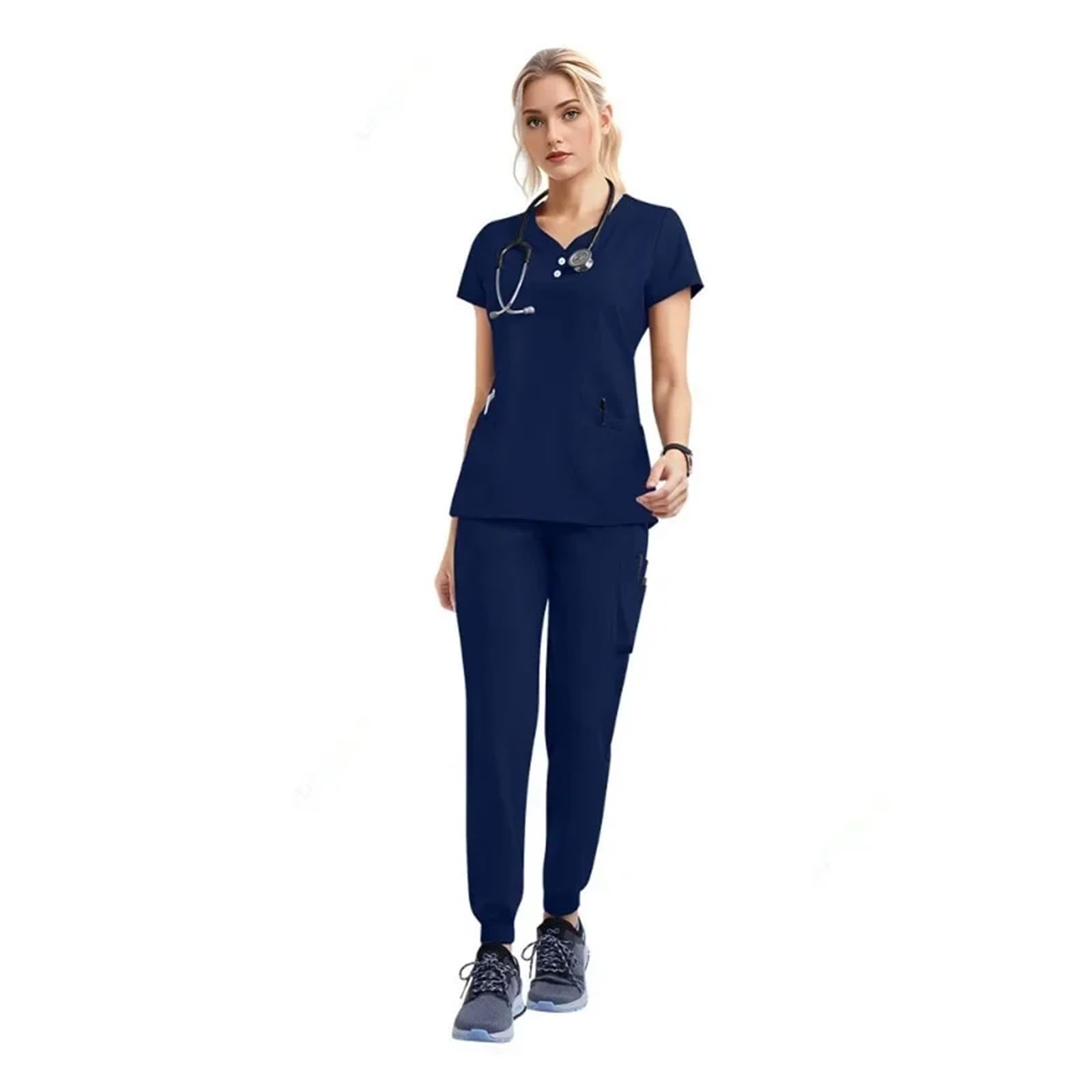 Uniformi per infermiere da donna Set di camici da medico e infermiere, set da jogging da donna, accessori for ospedale, sala operatoria, abbigliamento da lavoro chirurgico For Abbigliamento da lavoro(
