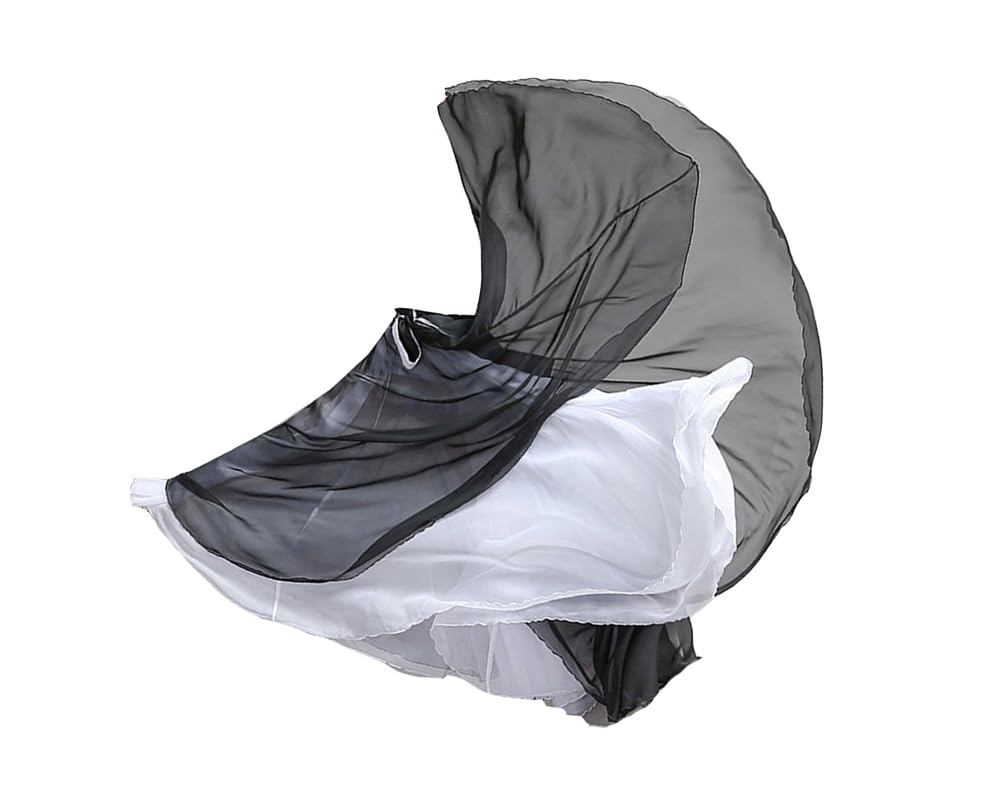 DAIHAN Mujer Maxifalda de Doble Capa Reversible de Danza del Vientre Falda Larga A-Line Disfraz para Entrenamiento y práctica Fluida para vals, Flamenco y Festivales