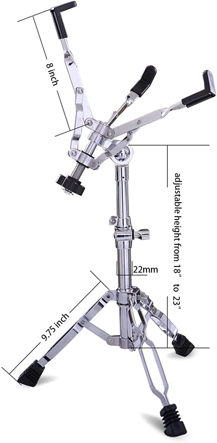 Kadence Snare Drum Stand, Deluxe Percussion Hardware Base Kit, Double Braced, Light Weight Mount for Standard Snares, Tom Drums & Practice Pad, Slip-Proof Gear Tilter & Clamp Style Basket Holder - Image 2 thumbnail