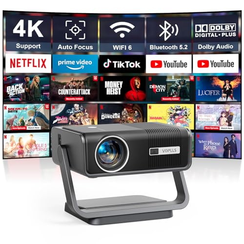 【Netflix Oficial & Auto Focus/Keystone】 30000 Lumen Smart Proyector 4K Soporte WiFi 6 Bluetooth...