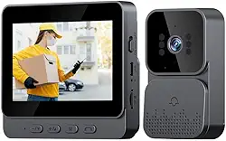 Campainha Inteligente Sem Fio com Vídeo Porteiro, Intercom de Áudio e Visão Noturna, Tela IPS 4.3', Ângulo de 120°, Vídeo Porteiro Bidirecional Residencial Interno E Externo (M10)