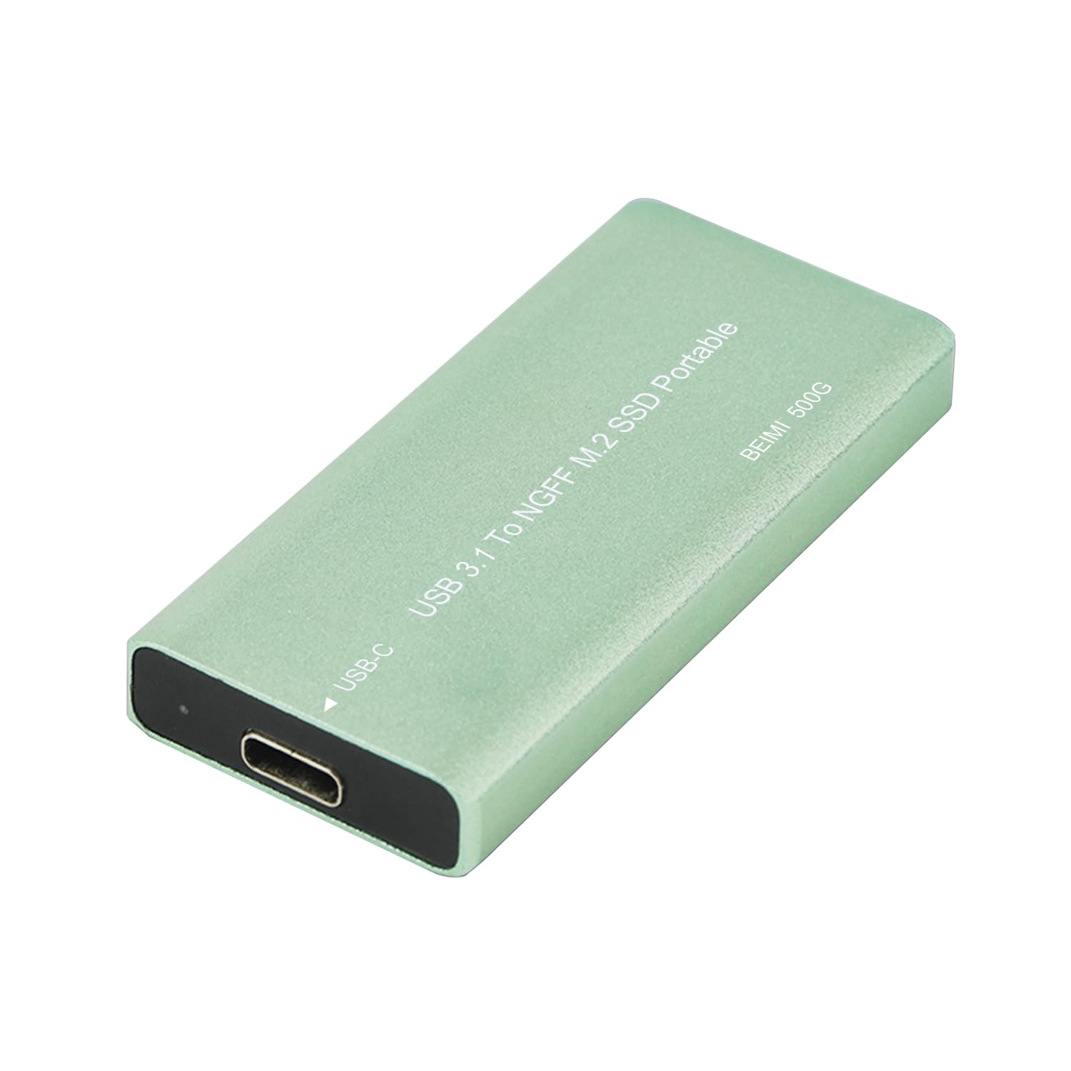 BEIMIExternal SSD Hard Drive Solid State Drive 500GB Dual Drive High Speed USB 3.1 USB C Memory Drive for i Phone 15 USB C Android Tablets Mac-Book and Computer Green 500GB