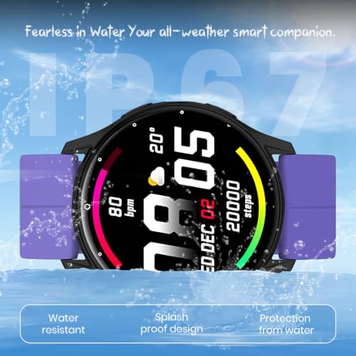 Image of PunnkFunnk Active 2 Smartwatch, 1.39 inch HD Round Display, Bluetooth Calling, Heart Rate & SPO₂, 100+ Sports Modes, IP67, Long Battery Life for Men & Women (Magnetic Purple)