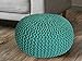 Produktbild casamia Pouf Ø 55 cm Strickhocker Sitzpouf Sitzpuff Bodenkissen Grobstrick-Optik extrahoch Höhe 37 cm Farbe grün
