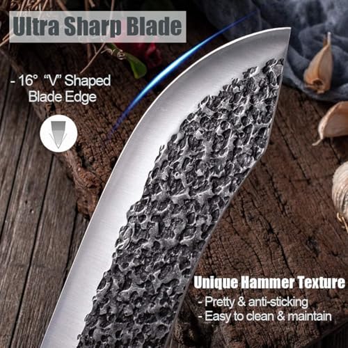 JASON 30cm Coltello da cucina professionale Coltelli da Chef Coltello per la carne Coltello per tritare per Barbecue Campeggio Attività all'aperto - immagine 6