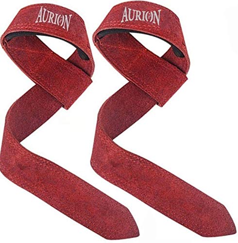 Image of Aurion Premium Long Lasting Super Weight Lifting Belt (Small, Black, Pack of 1) & Aurion Fitness 1.5 Premium Genuine Leather Lifting Adjustable Wrist Straps (Maroon)