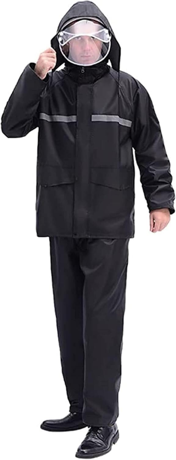 VUIKLCty Men's Raincoats, Women's Waterproof Raincoats, Hooded Raincoats, Outdoor Fishing Rain Gear(3XL)
