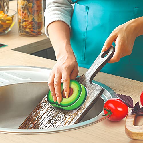 Image of Genuine Fred JUST RIPE-Avocado Sponge, Measures 2.7 inch by 4.3 inch, Green