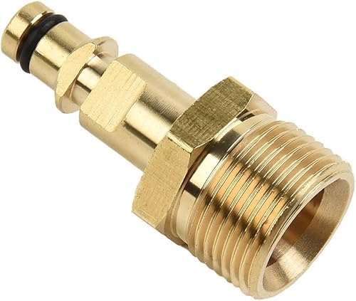 M22 Hochdruckreiniger Stecker auf Schnellanschluss Schlauchadapter Massives Messing Einlass und K-Serie Ausgangskupplung passt für Kärcher für Nilfisk für Bosch Elektrische Gartenwerkzeuge
